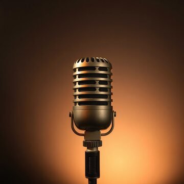 Studio microphone in warm light